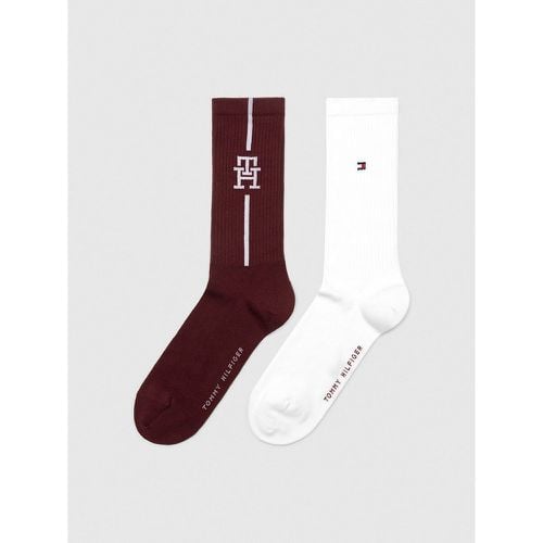 Pack of 2 Pairs of Monogram Crew Socks in Cotton Mix - Tommy Hilfiger - Modalova