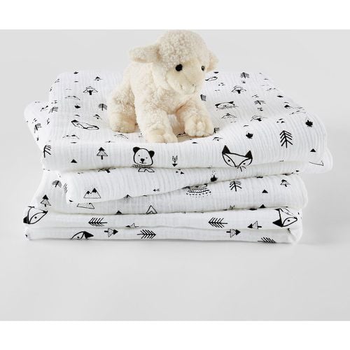 Set of 4 Forest Camp Baby 100% Cotton Muslins - LA REDOUTE INTERIEURS - Modalova