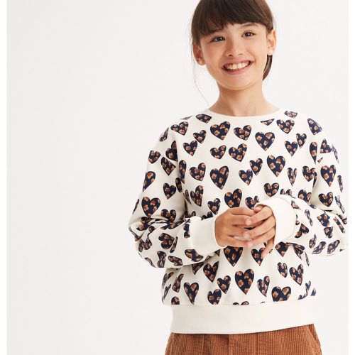 Heart Print Sweatshirt in Cotton Mix with Crew Neck - LA REDOUTE COLLECTIONS - Modalova