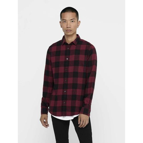 Checked Cotton Shirt in Regular Fit with Long Sleeves - Only & Sons - Modalova