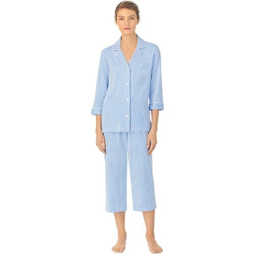 Striped Cotton Pyjamas with 3/4 Length Sleeves - Lauren Ralph Lauren - Modalova