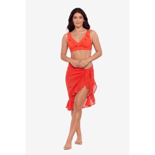 Beach Club Solids Sarong in Cotton with Ruffled Edging - Lauren Ralph Lauren - Modalova