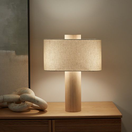 Dryade Rubberwood & Linen Table Lamp - AM.PM - Modalova