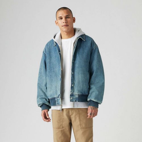 Denim Lined Bomber Jacket with Button Fastening - Levi's - Modalova