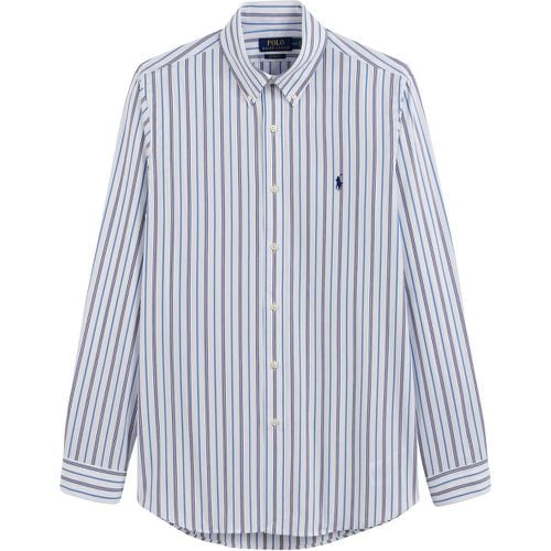 Striped Embroidered Logo Shirt in Cotton Poplin and Regular Fit - Polo Ralph Lauren - Modalova