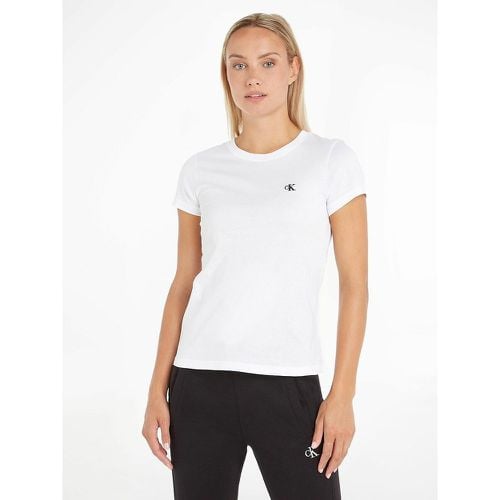 Cotton CK Logo T-Shirt with Crew Neck and Short Sleeves - Calvin Klein Jeans - Modalova