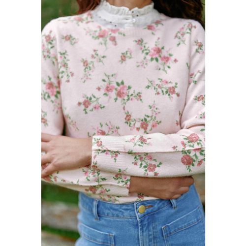 Marie Floral Print Jumper with Crew Neck - LA PETITE ETOILE - Modalova