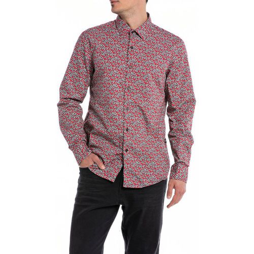 Printed Cotton Shirt in Regular Fit with Long Sleeves - Replay - Modalova