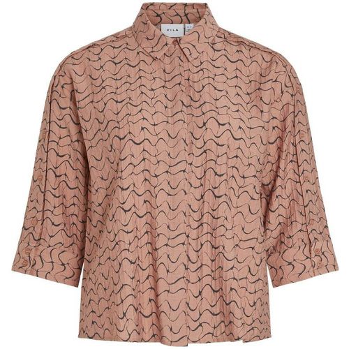 Graphic Print Blouse with 3/4 Length Sleeves - Vila - Modalova