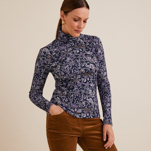 Printed Cotton Turtleneck T-Shirt with Long Sleeves - Anne weyburn - Modalova