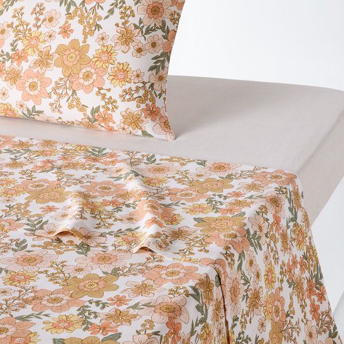 Rosemary Floral Cotton & Washed Linen Flat Sheet - LA REDOUTE INTERIEURS - Modalova