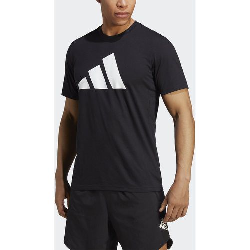 Logo Print T-Shirt with Short Sleeves and Crew Neck - adidas performance - Modalova