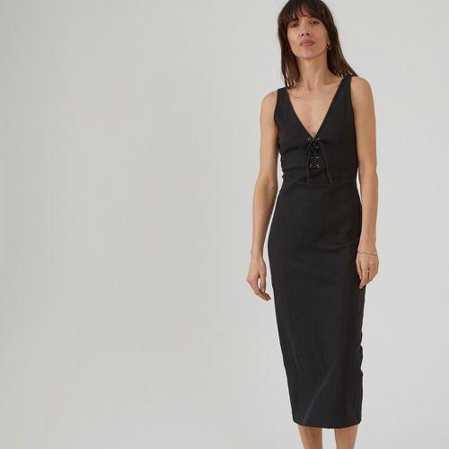 Cotton Sleeveless Midaxi Dress with Lace-Up V-Neck - LA REDOUTE COLLECTIONS - Modalova