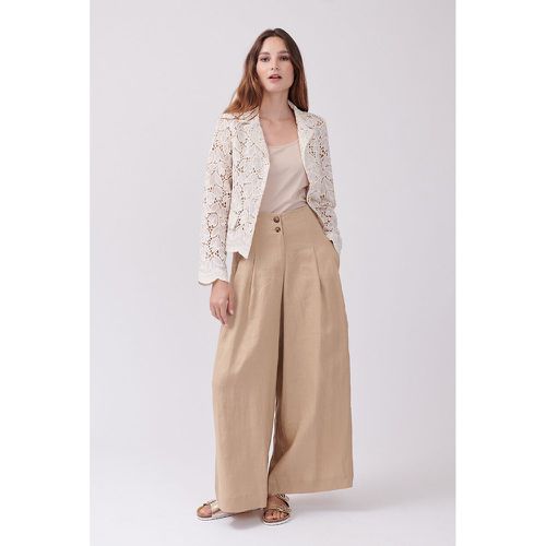 Paz Cotton Mix Trousers with Wide Leg and High Waist - DERHY - Modalova