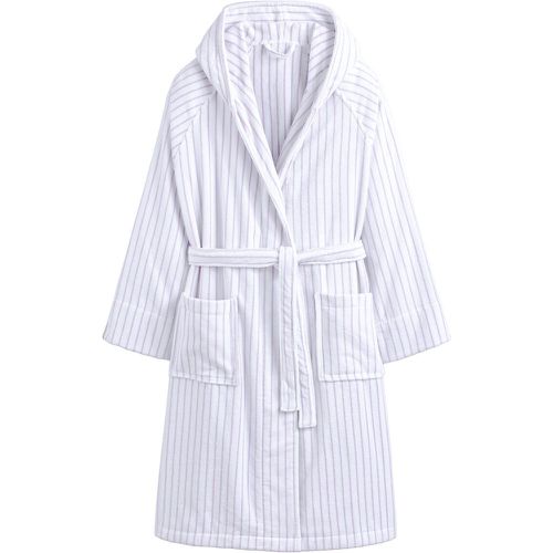 Bagno Striped 100% Cotton Velvet Hooded Bathrobe - LA REDOUTE INTERIEURS - Modalova