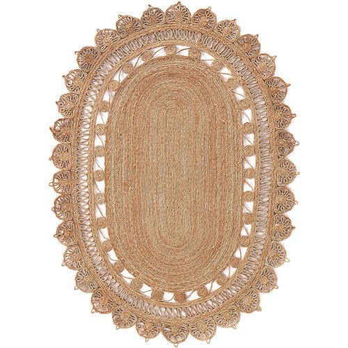 Rozza Scalloped Edges Oval Jute Rug - LA REDOUTE INTERIEURS - Modalova