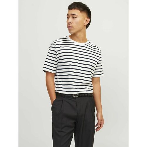 Breton Striped Cotton T-Shirt with Crew Neck - jack & jones - Modalova