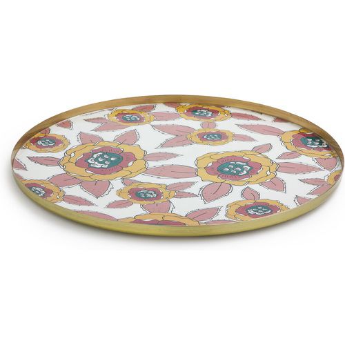 Chandi Round Floral Printed Metal Tray - JAMINI x LA REDOUTE INTERIEURS - Modalova