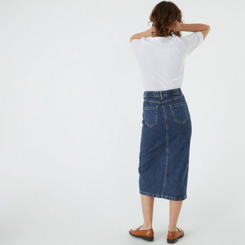 Straight Midaxi Skirt in Organic Cotton Denim - LA REDOUTE COLLECTIONS - Modalova