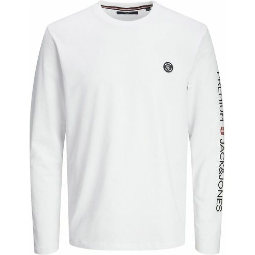 Cotton T-Shirt with Logo Print Sleeve - jack & jones - Modalova