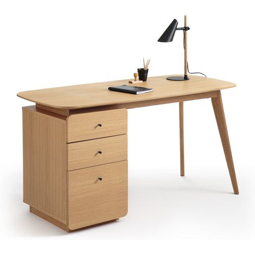 Biface 3-Drawer Oak Veneer Desk - LA REDOUTE INTERIEURS - Modalova