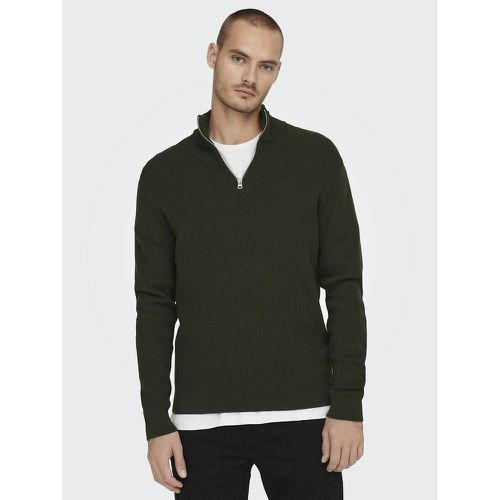 Phil Cotton Mix Jumper with Half Zip - Only & Sons - Modalova