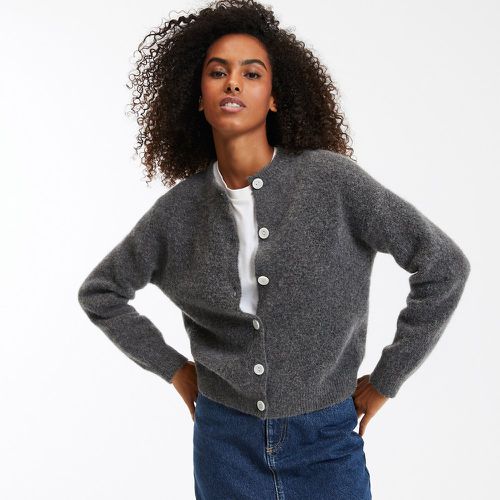 Wool Mix Cardigan with Crew Neck - LA REDOUTE COLLECTIONS - Modalova