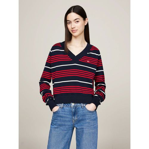 Striped V-Neck Jumper - Tommy Jeans - Modalova