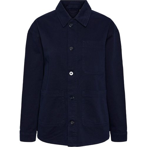 Cotton Mid-Length Jacket with Buttons - Pieces - Modalova