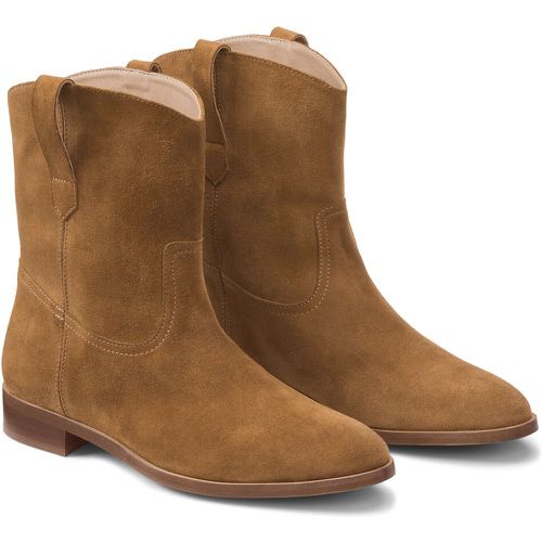 Suede Ankle Boots with Flat Heel - LA REDOUTE COLLECTIONS - Modalova