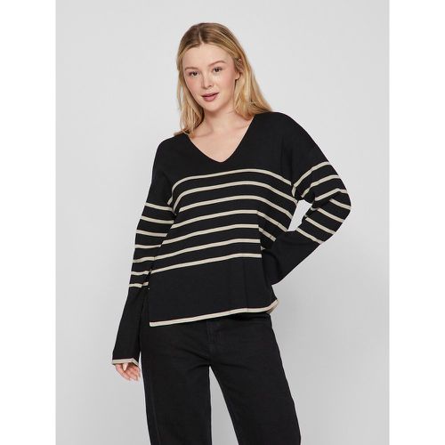 Striped V-Neck Jumper - Vila - Modalova