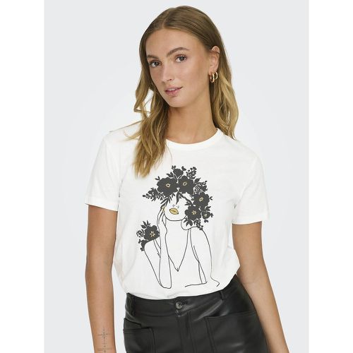 Printed Cotton T-Shirt with Short Sleeves - JDY - Modalova