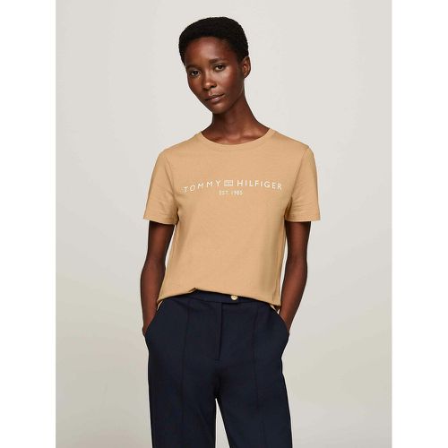 Cotton Crew Neck T-Shirt with Short Sleeves - Tommy Hilfiger - Modalova