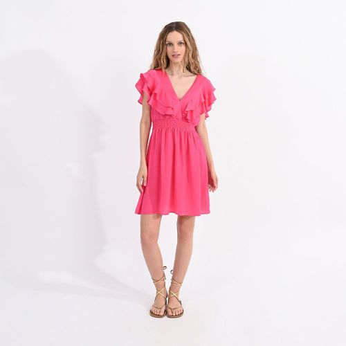 V-Neck Mini Dress with Ruffled Sleeves - LILI SIDONIO - Modalova