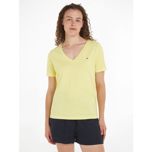 Cotton V-Neck T-Shirt with Short Sleeves - Tommy Hilfiger - Modalova