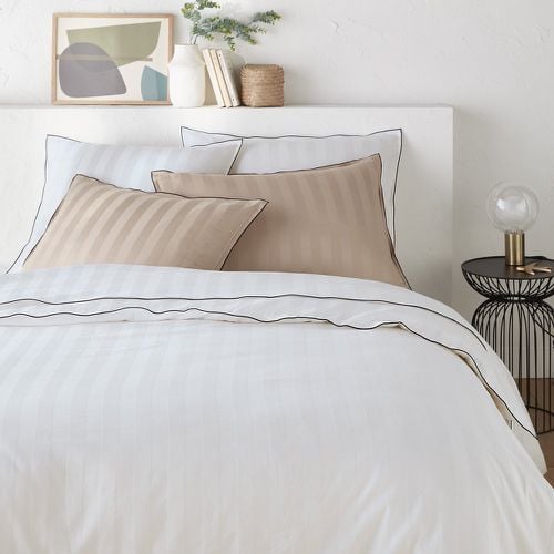 Victor Striped 100% Washed Cotton Satin 300 Thread Count Duvet Cover - LA REDOUTE INTERIEURS - Modalova