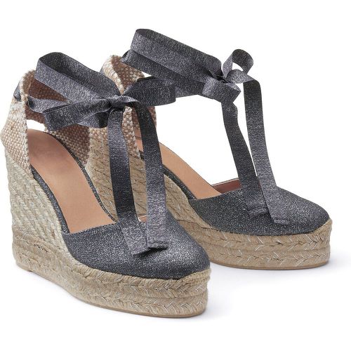 Chiara Iridescent Linen Espadrilles with Wedge Heel - CASTANER - Modalova