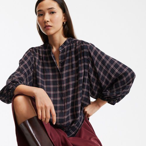 Checked Loose Fit Blouse with Mandarin Collar - LA REDOUTE COLLECTIONS - Modalova