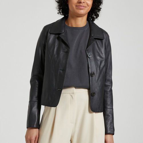 Lexia Leather Short Jacket with Tailored Collar and Button Fastening - OAKWOOD - Modalova