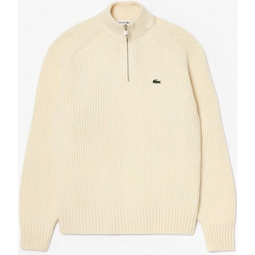 Heavyweight Half Zip Jumper in Carded Wool - Lacoste - Modalova