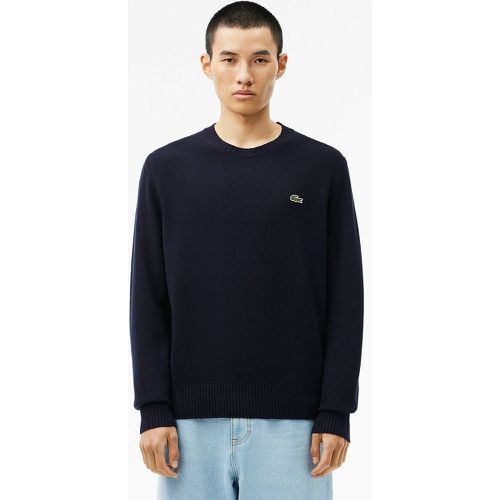 Plain Crew Neck Jumper in Carded Wool Jersey - Lacoste - Modalova