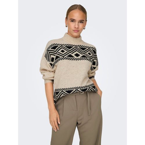 Graphic Print Jumper with High Neck - Only - Modalova