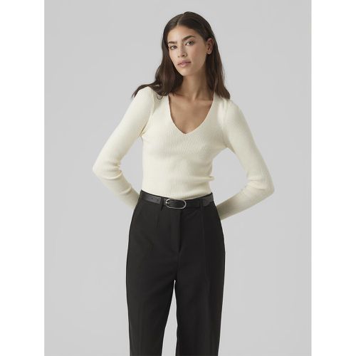 Ribbed V-Neck Jumper - Vero Moda - Modalova