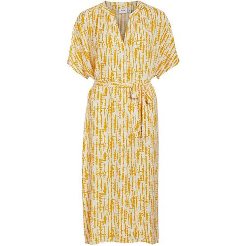 Printed Kaftan Maxi Dress with Short Sleeves - Vila - Modalova