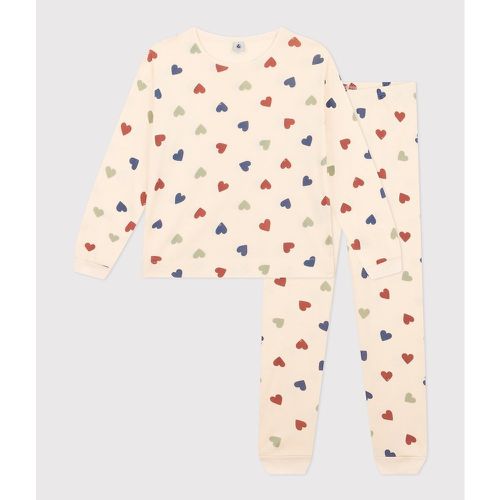 Heart Print Cotton Pyjamas - PETIT BATEAU - Modalova