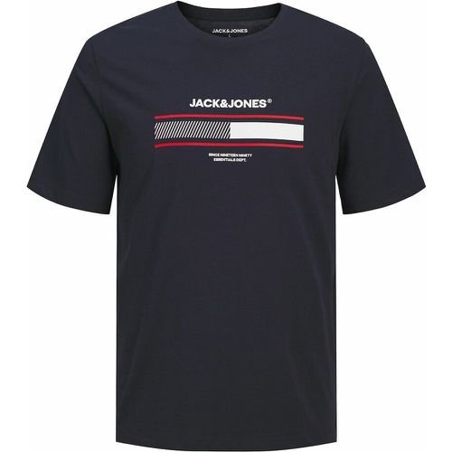 Logo Print Cotton T-Shirt with Crew Neck - jack & jones - Modalova