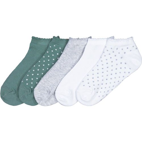 Pack of 5 Pairs of Socks in Cotton Mix, Plain/Polka Dot Print - LA REDOUTE COLLECTIONS - Modalova