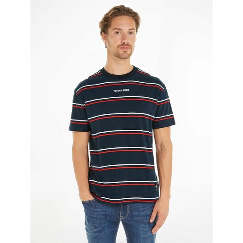 Striped Cotton T-Shirt with Crew Neck - Tommy Jeans - Modalova