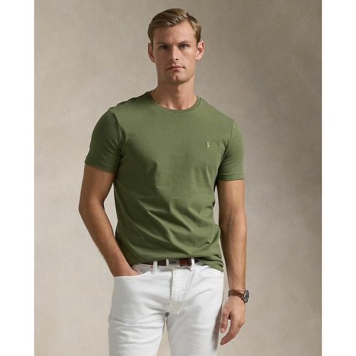 Plain Cotton Jersey T-Shirt with Embroidered Logo, Slim Fit - Polo Ralph Lauren - Modalova