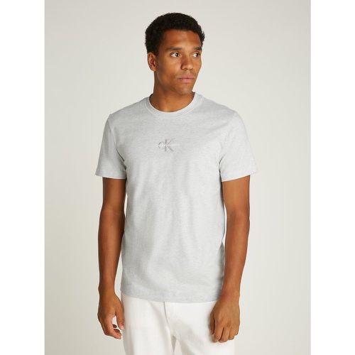 Embroidered Logo Cotton T-Shirt with Crew Neck - Calvin Klein Jeans - Modalova